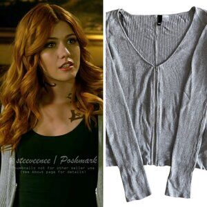 H&M Ribbed Zip Up Cardigan ASO Clary Fray
